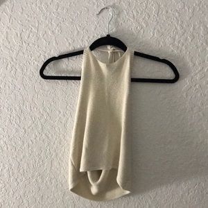 Brandy Melville cream ribbed crop top